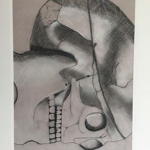 Hand made piece made with charcoal